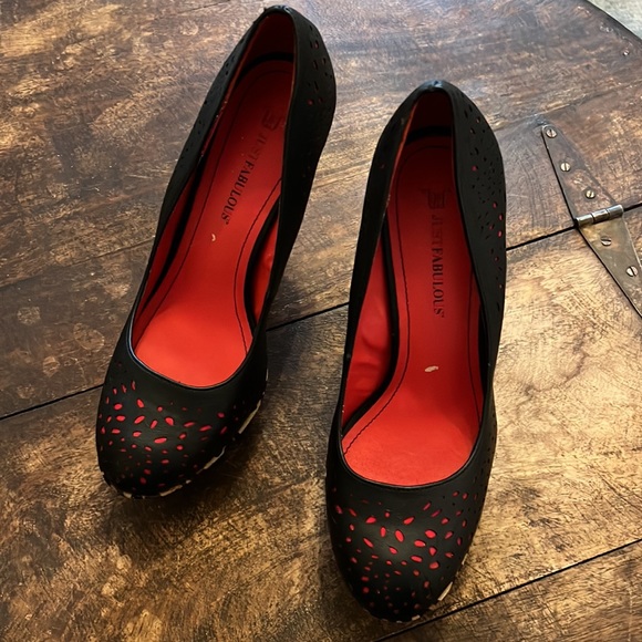 Léopard 🐆 platforms with red and black leather too detail - Picture 2 of 5